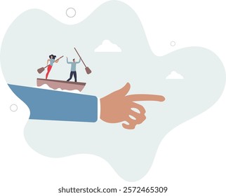 Team direction, business decision or leadership, guidance or strategy to achieve success, determination and inspiration concept.flat characters.