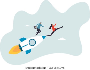 Team direction, leadership to guide team to success, boost team productivity or innovation to succeed,people concept.