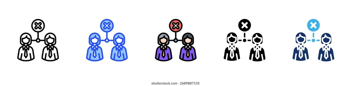 Team Disagreement Icon Collection With Multiple Styles