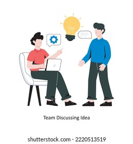 Team Discussing Idea ilustración vectorial de diseño de estilo plano. ilustración de stock