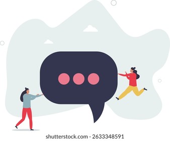 Teamdiskussion, Community oder soziales Feedback, Kommunikations- oder Ankündigungsdialog, Teammeetings. Lebensdauer der Zeichen.