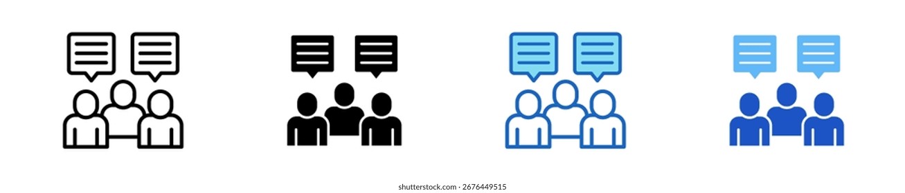 Conjunto de iconos de discusión de Equipo Colección de estilos múltiples