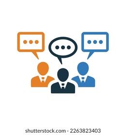 Icono de discusión de equipo. Ilustración vectorial.
