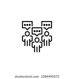 Team Discussion line icon. Universal creative premium symbol. Vector sign icon logo template. Vector illustration