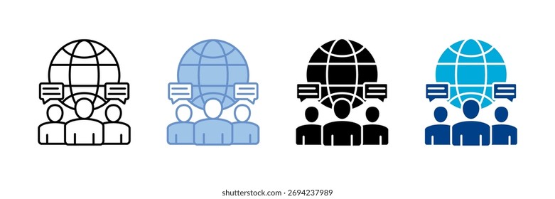 Conjunto de Ícones de Diversidade de Equipe da Coleção de Vários Estilos