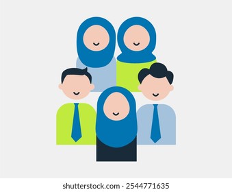Team diversity and inclusion illustration. Teamwork or collaboration to success. Employee cooperation, team target, leadership, collaboration vector illustration.