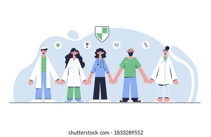 Team of doctors. Medical concept. Vector illustration. 