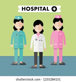 Team doctors. Medicine concept illustration
