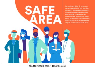 A team of doctors and nurses wearing masks