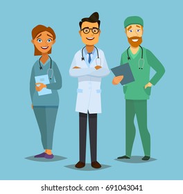 Team Doctors On White Background Vector Stock Vector (Royalty Free ...