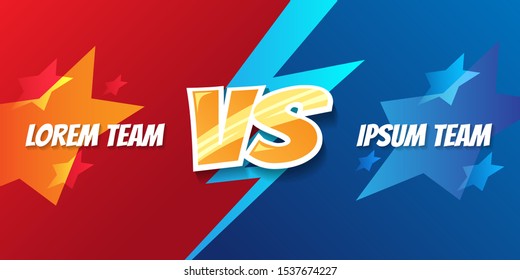 Team Duel Screen Design. Versus battle template. Vector illustration.