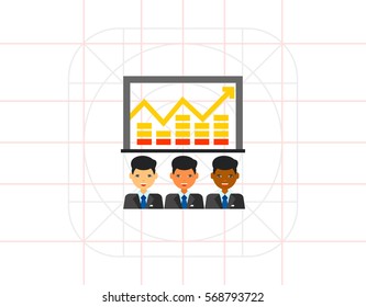 Team Efficiency Concept with Men and Graph