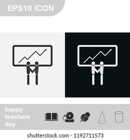 Team efficiency flat black and white vector icon.