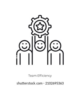 Team Efficiency icon. Outline style icon design isolated on white background
