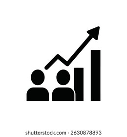 Gráfico de desenvolvimento de esforços de equipe para crescimento colaborativo dos negócios