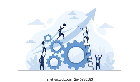 Team Efforts Driving Business Success Leading to Progress and Achieving Common Goals