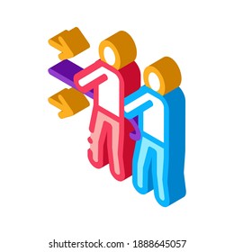 team efforts of people icon vector. isometric team efforts of people sign. color isolated symbol illustration