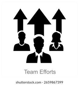 Projeto de conceito de ícone de vetor do Team Efforts