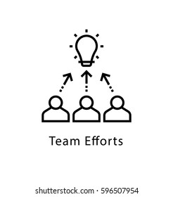 Team Efforts Vector Line Icon