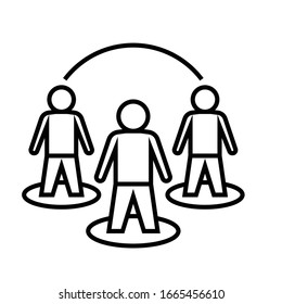 Team employees line icon, concept sign, outline vector illustration, linear symbol.