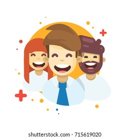 Team of employees. Vector modern design illustrative icon