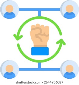 Team Empowerment Icon Flat Vector Illustration
