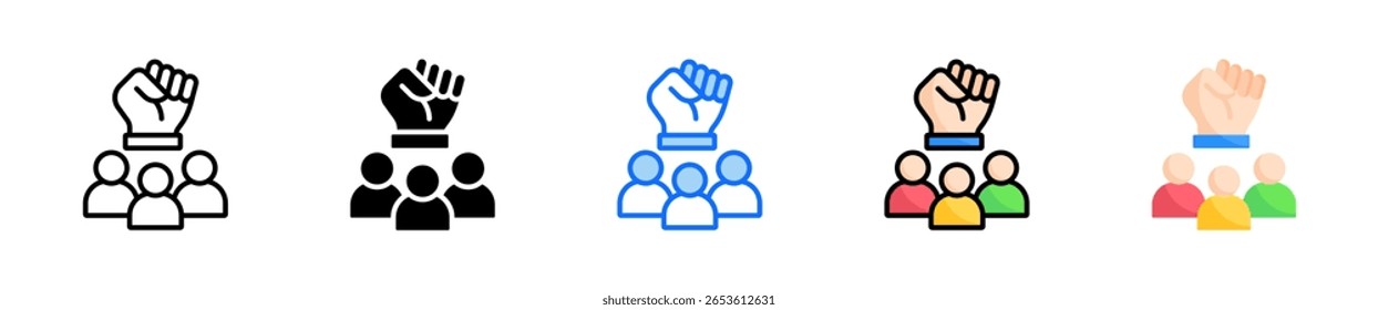 Conjunto de Ícones de Empoderamento de Equipe de Vários Estilos