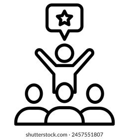 Team Encouragement icon line vector illustration