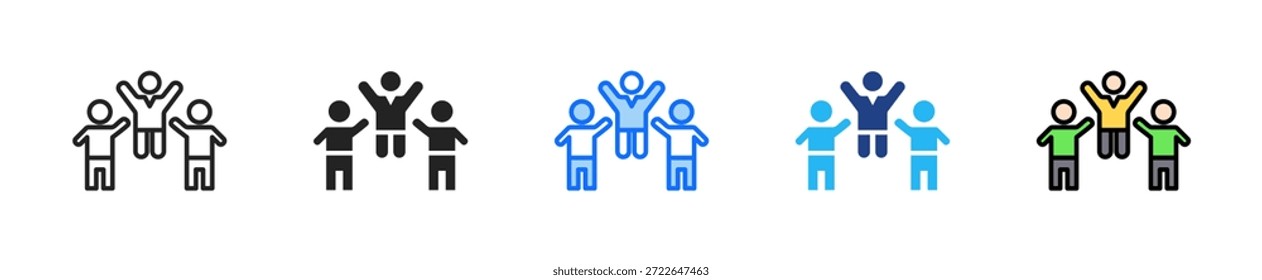 Conjunto de Ícones do Team Encouragement com Coleção de Vários Estilos