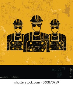 Team engineer design on yellow background,grunge vector