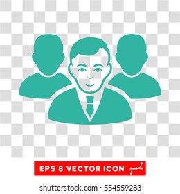 Team EPS vector icon. Illustration style is flat iconic cyan symbol on chess transparent background.