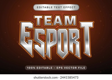 team esport effect and editable text effect with light neon color