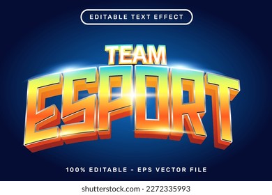 team esport light color 3d text effect and editable text effect