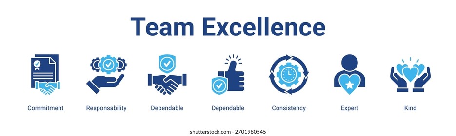Team Excellence web banner icon element for design in a collection