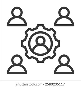 Team Faciliator Outline Icon Vector Illustration