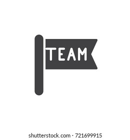 Team flag icon vector, filled flat sign, solid pictogram isolated on white. Symbol, logo illustration.