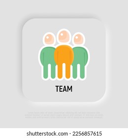 Team flat icon. Group of people with leader. Modern vector illustration.