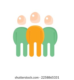 Team flat icon. Group of people with leader. Modern vector illustration.