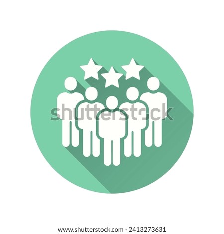 Team flat icon. Simple illustration with long shadow for graphic and web design.