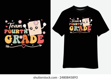 Equipo Cuarto Grado De Vuelta A La Escuela 4º Grado Maestro Estudiante Camiseta De Diseño