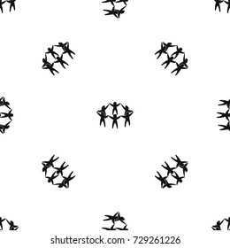Team or friends pattern repeat seamless in black color for any design. Vector geometric illustration