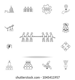 team game pull a rope icon. Detailed set of team work outline icons. Premium quality graphic design icon. One of the collection icons for websites, web design, mobile app on white background