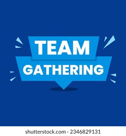 Team gathering workplace employees meeting icon label speech bubble design vector