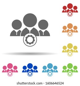 team, gear, setting, business multi color style icon. Simple glyph, flat vector of business icons for ui and ux, website or mobile application
