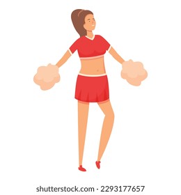 Team girl icon cartoon vector. Pom leader. Cheer dancer