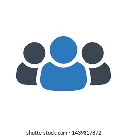 team glyph color vector icon 
