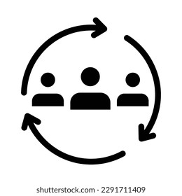 team glyph icon illustration vector graphic