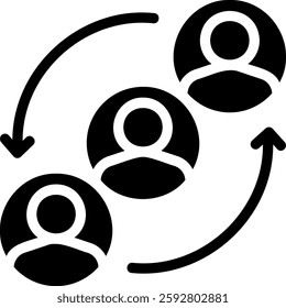 team glyph icon illustration vector