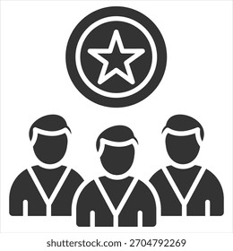 Ilustração do vetor do ícone de glifo do grupo