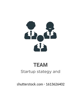 Team glyph icon vector on white background. Flat vector team icon symbol sign from modern startup collection for mobile concept and web apps design.